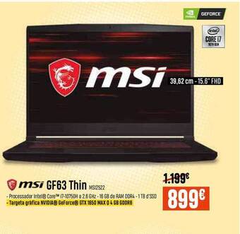 Beep Msi Gf63 Thin oferta