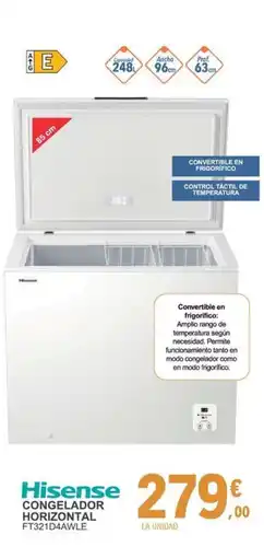 E.Leclerc HISENSE Congelador horizontal ft321d4awle oferta