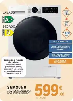E.Leclerc SAMSUNG Lavasecadora wd11dg5b15beec oferta
