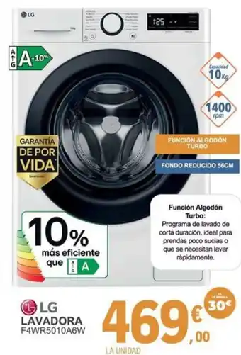 E.Leclerc LG Lavadora f4wr5010a6w oferta