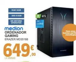 E.Leclerc MEDION Ordenador gaming erazer md35168 oferta