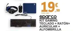 E.Leclerc SPARCO Kit gaming teclado + ratón+ auricular + alfombrilla oferta