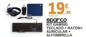 E.Leclerc SPARCO Kit gaming teclado + ratón+ auricular + alfombrilla oferta