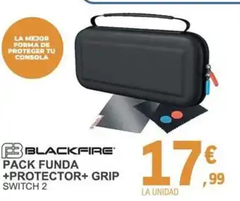 E.Leclerc BBLACKFIRE Pack funda +protector+ grip switch 2 oferta