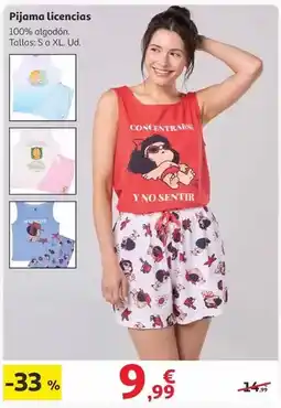 Alcampo Pijama licencias oferta