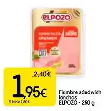 Dialprix Elpozo - fiambre sandwich lonchas oferta