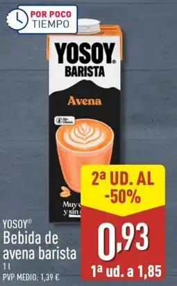 ALDI YOSOY Bebida de avena barista oferta