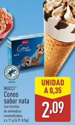 ALDI MUCCI Conos sabor nata oferta