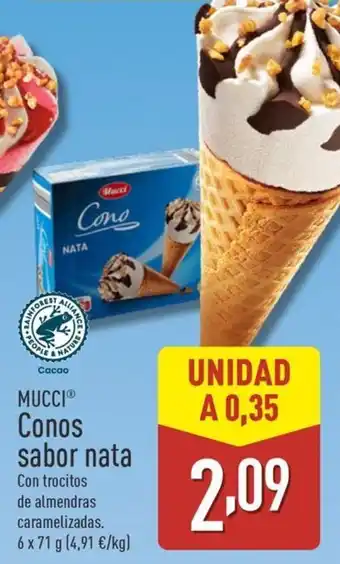 ALDI MUCCI Conos sabor nata oferta