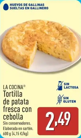 ALDI LA COCINA Tortilla de patata fresca con cebolla oferta