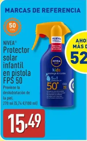 ALDI NIVEA Protector solar infantil en pistola FPS 50 oferta