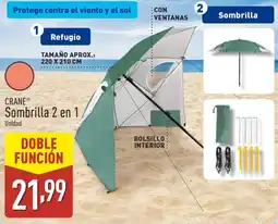 ALDI CRANE Sombrilla 2 en 1 oferta