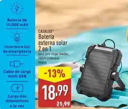 ALDI CASALUX Batería externa solar oferta