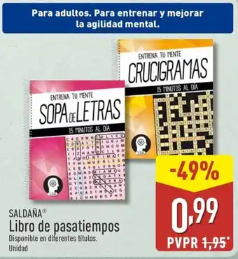 ALDI SALDAÑA Libro de pasatiempos oferta