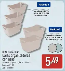 ALDI HOME CREATION Cajas organizadoras con asas oferta