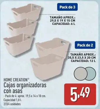 ALDI HOME CREATION Cajas organizadoras con asas oferta