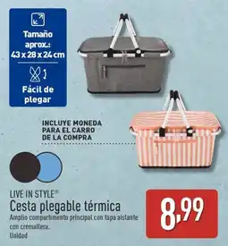 ALDI LIVE IN STYLE Cesta plegable térmica oferta
