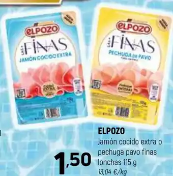 Coviran ELPOZO Jamón cocido extra o pechuga pavo finas oferta