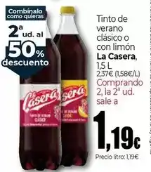 UNIDE Alimentación La casera - tinto de verano clasico o con limon oferta