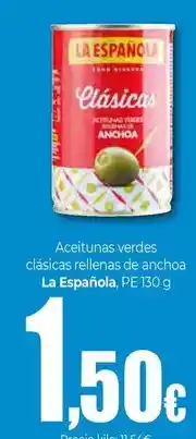 Unide Market La española - aceitunas verdes clasicas rellenas de anchoa oferta