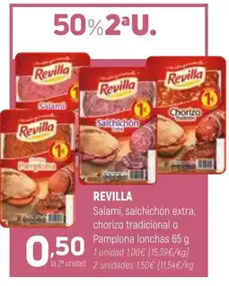 Coviran REVILLA Salami, salchichón extra, chorizo tradicional o Pamplona lonchas oferta
