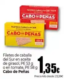 Unide Market Cabo de peñas - filetes de caballa del sur en aceite de girasol, pe 53 g o en tomate, pe 58 g oferta