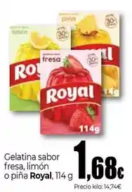 Unide Market Royal - gelatina sabor fresa, limon o pina oferta