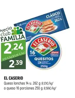 Coviran EL CASERIO Queso lonchas o queso 16 porciones oferta
