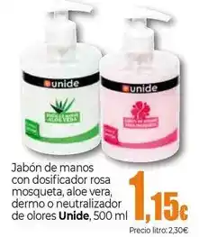 Unide Market Unide - jabón de manos con dosificador rosa mosqueta oferta