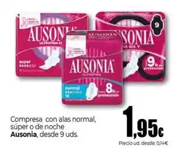 Unide Market Ausonia - compresa con alas normal/ super o de noche oferta