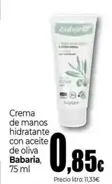 Unide Market Babaria - crema de manos hidratante con aceite de oliva oferta