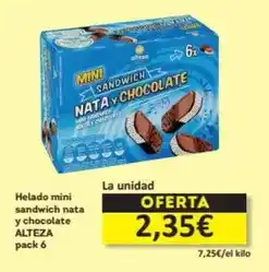 Economy Cash Alteza - helado mini sandwich nata y chocolate oferta