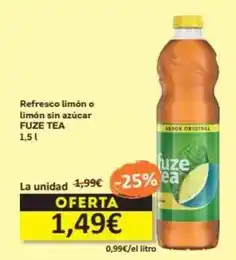Economy Cash Fuze tea - refresco limón o limón sin azúcar oferta