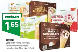 Coviran COVİRAN Cono limón, vainilla-chocolate, nata-caramelo, nata-fresa o nata-chocolate oferta