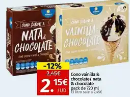 Maskom Supermercados Alteza - cono vainilla & chocolate/ nata & chocolate oferta