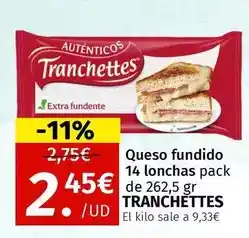 Maskom Supermercados Tranchettes - queso fundido 14 lonchas oferta