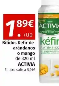 Maskom Supermercados Activia - bífidus kefir de arandanos o mango oferta