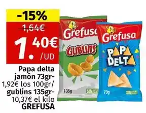Maskom Supermercados Grefusa - papa delta jamon 73gr oferta