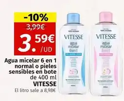Maskom Supermercados Vitesse - agua micelar 6 en 1 normal o pieles sensibles en bote oferta