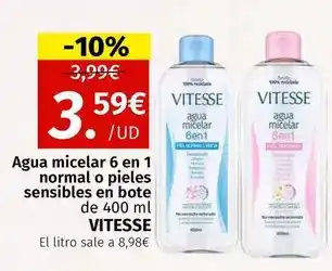 Maskom Supermercados Vitesse - agua micelar 6 en 1 normal o pieles sensibles en bote oferta