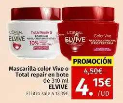 Maskom Supermercados L'oréal - mascarilla color vive o total repair en bote de 310 ml oferta