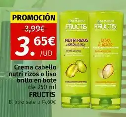 Maskom Supermercados Garnier - crema cabello nutri rizos o liso brillo en bote de fructis oferta