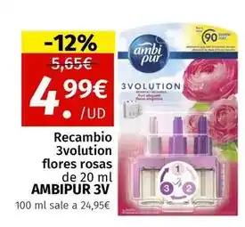 Maskom Supermercados Ambi pur - recambio 3volution flores rosas oferta