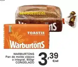 Eroski Warburtons - pan de molde clasico o integral oferta