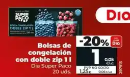 Dia Dia super paco - bolsas de congelación con doble zip oferta
