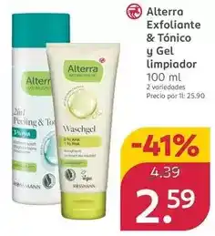 Rossmann Alterra exfoliante & tonico y gel limpiador oferta