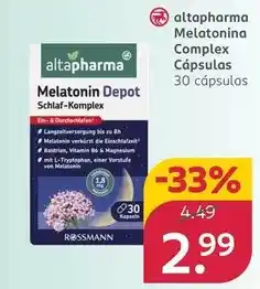 Rossmann Altapharma - melatonina complex capsulas oferta