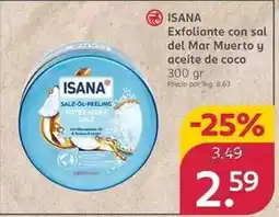 Rossmann Isana - exfoliante con sal del mar muerto y aceite de coco oferta