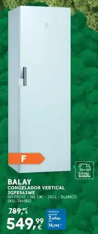 Worten Balay - congelador vertical spf654ew oferta
