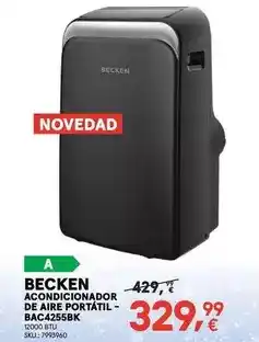 Worten Becken - acondicionador de aire portatil-bac4255bk oferta